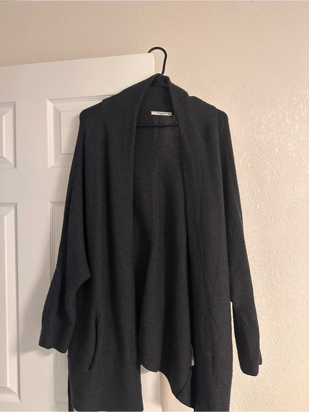 MM Lafleur Black Open-Front Knit Cardigan